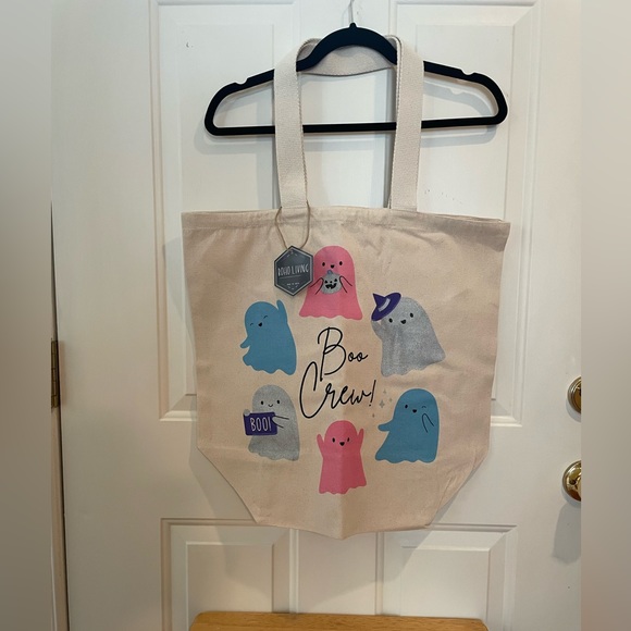 Boo Crew Pastel/Colorful Ghost Tote Bag-Boho Living-Halloween Tote-NWT - Picture 13 of 16